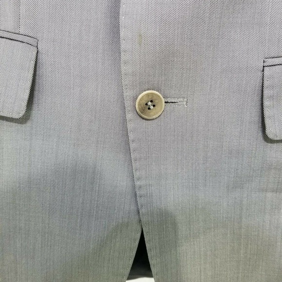 Zara Man Mens 38 Silver Gray Silk and Wool Blazer Sport Coat Suit Jacket - Picture 5 of 12